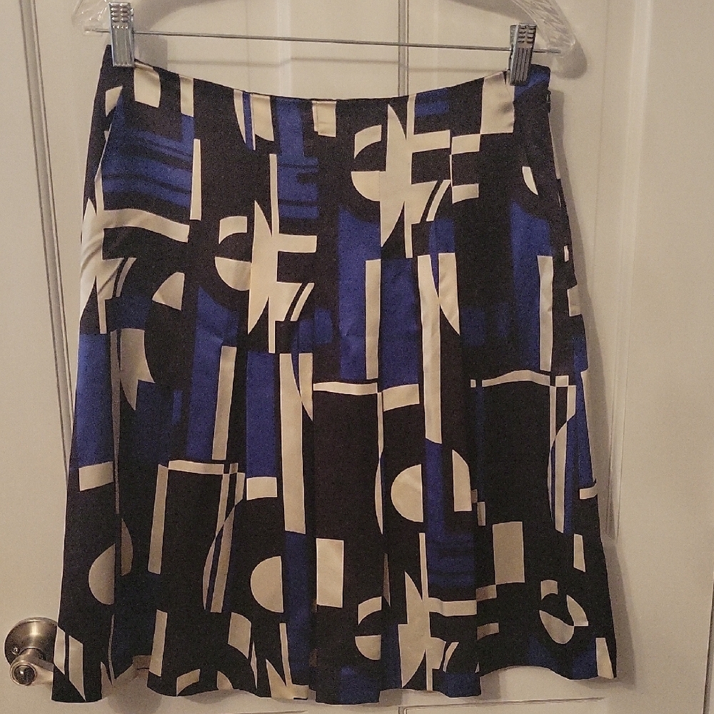 Abstract Blue and Black Women's Skirt